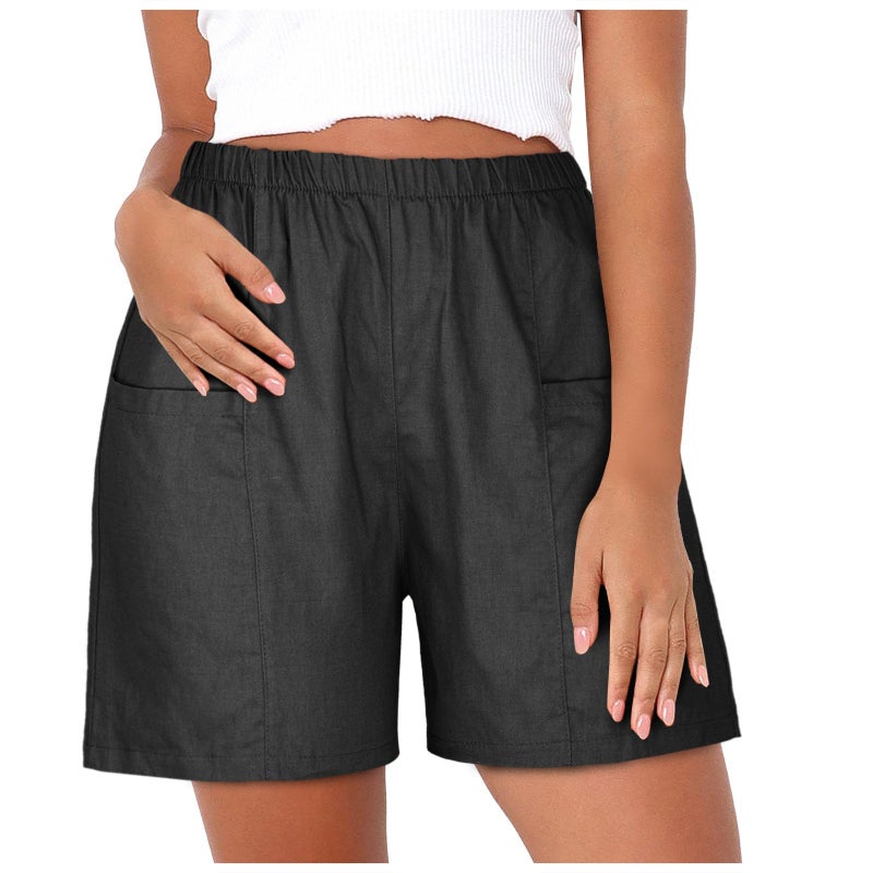 2025 Women''s Plus-Size Pocket Drawstring Waist Loose Shorts Five-Point Cargo Pants Women - Image 3