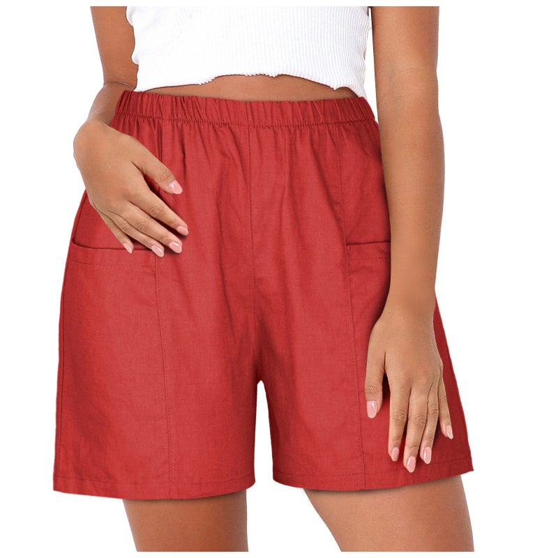 2025 Women''s Plus-Size Pocket Drawstring Waist Loose Shorts Five-Point Cargo Pants Women - Image 4