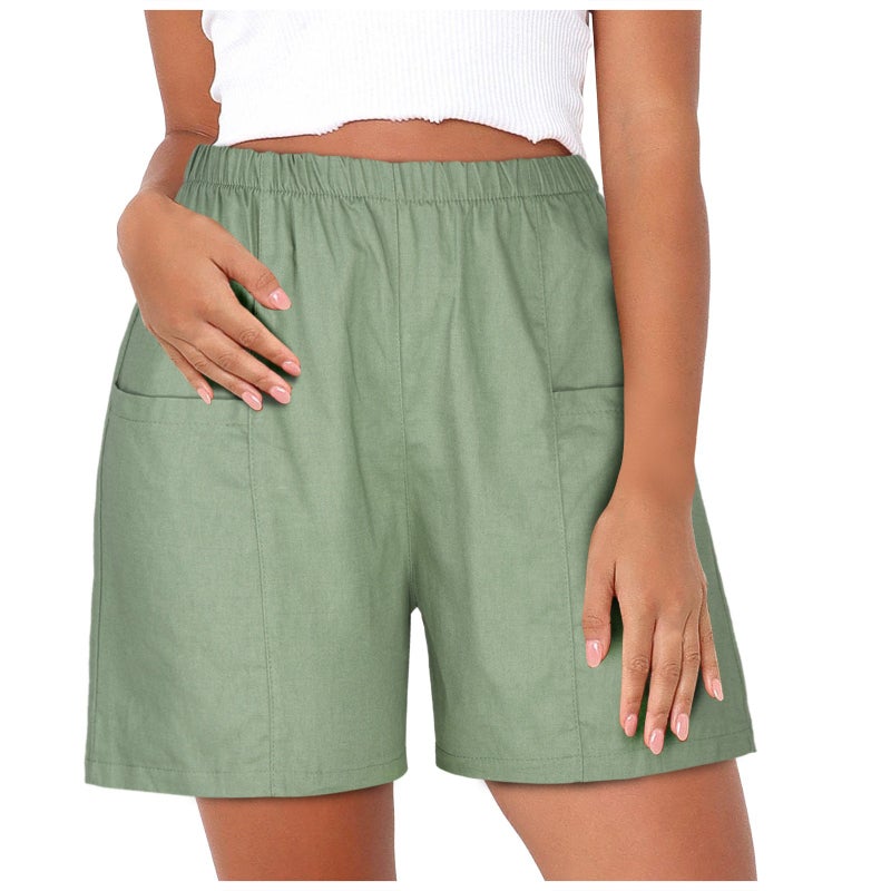 2025 Women''s Plus-Size Pocket Drawstring Waist Loose Shorts Five-Point Cargo Pants Women - Image 1