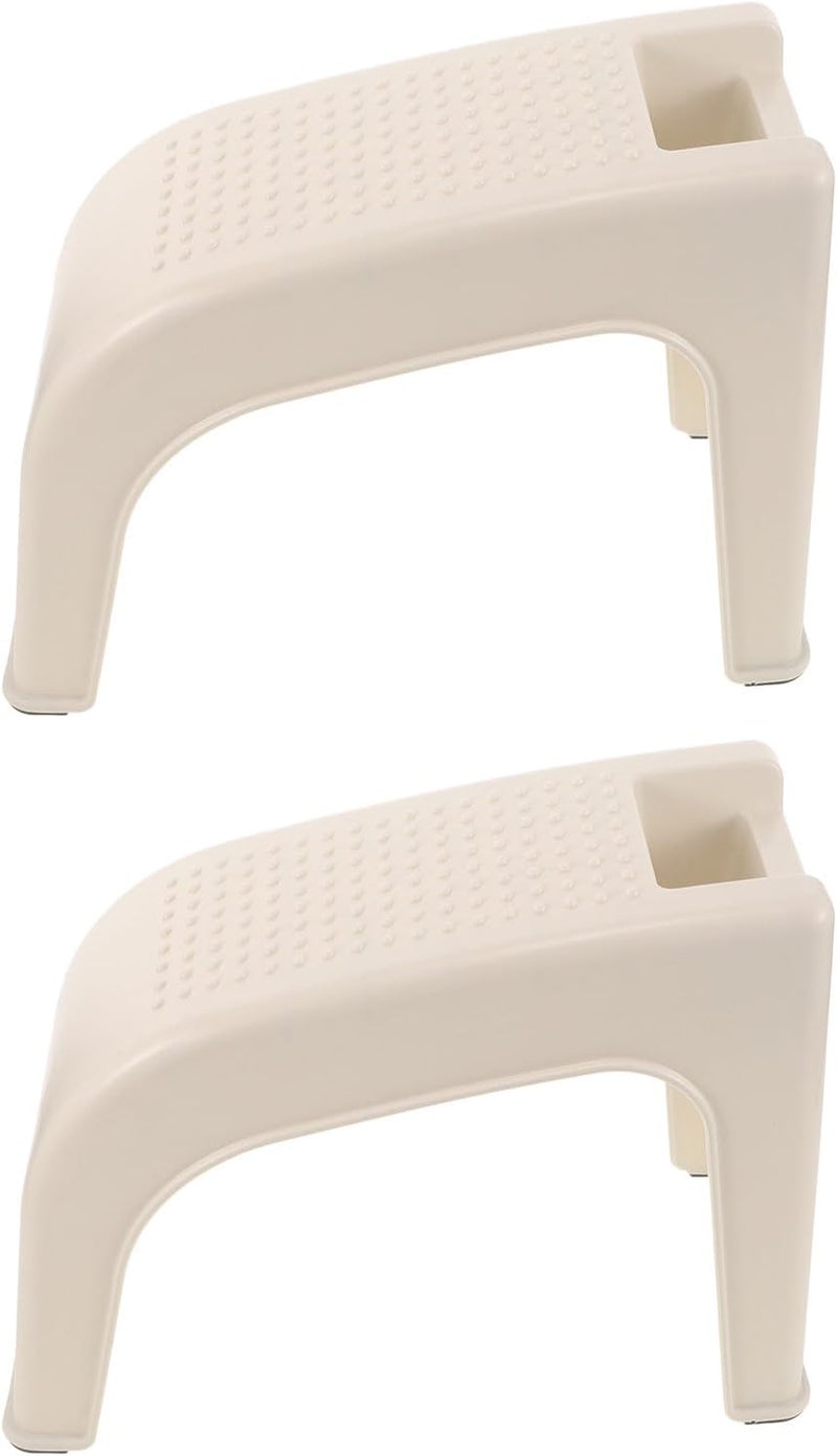 2PCs Shower Foot Stool: Bathroom Foot Rest - 14.76'' Shaving Step Stool for Legs - Pedicure Stand Shower Footrest for Shaving Legs with Storage Box - Image 1