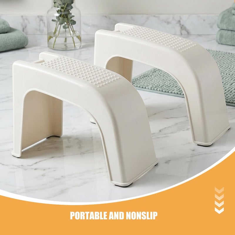 2PCs Shower Foot Stool: Bathroom Foot Rest - 14.76'' Shaving Step Stool for Legs - Pedicure Stand Shower Footrest for Shaving Legs with Storage Box - Image 3