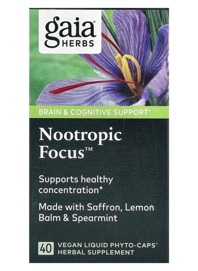 Gaia Herbs - Nootropic Focus 40 Vegan Liquid Phyto-Caps - Image 1