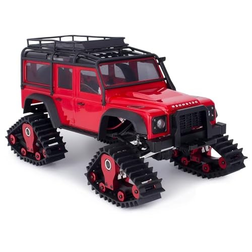 AMK TRX4M Track Snow Tires 4Pcs TRX4M Track Wheels Snow Tires with LShaped Wrench Installation Tool for 118 RC Crawler Car TRX4M Upgrade Accessories Red - Image 5