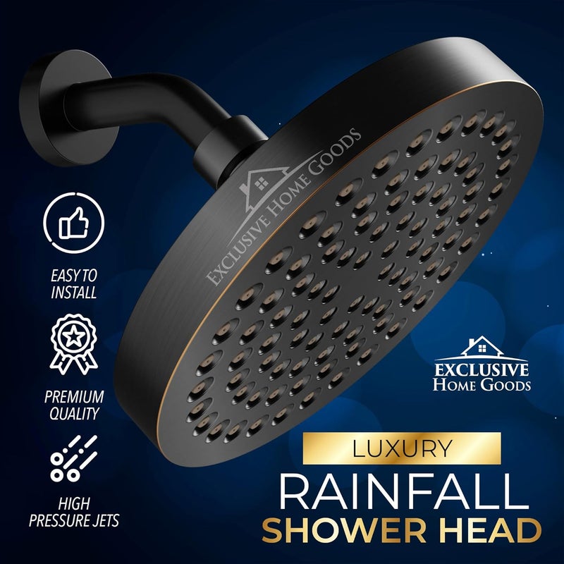 Heatsistence Luxury Rainfall Shower Head - High-Pressure showerhead Jets, rain shower head Ant-Clog Silicone Nozzles (1.8 GPM, Oil-Rubbed Bronze) - Image 3