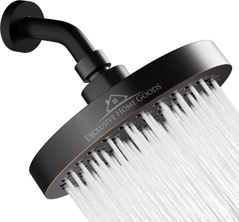 Heatsistence Luxury Rainfall Shower Head - High-Pressure showerhead Jets, rain shower head Ant-Clog Silicone Nozzles (1.8 GPM, Oil-Rubbed Bronze) - Image 1