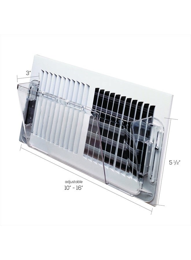 Deflect-O Deflecto Air Deflector for Sidewall Register, Adjustable from 10” to 16” Wide, Clear (51) - Image 4