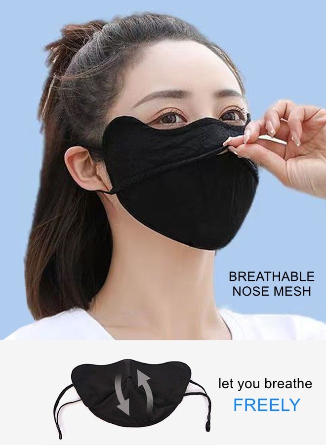Generic 3 Pcs Breathable Ice Silk Sunscreen Mask UV Protection Reusable Mask with Adjustable Ear Loops  - Image 2