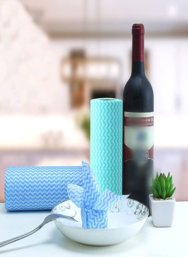 PIRU Kitchen Roll Kitchen Tissue roll Cleaning Wipes Washable & Reusable Quick Dry Dish Towels for Home & Kitchen Cleansing Super Absorbent Soft & Hygienic - 80 PULLS IN EACH ROLL (1) - Image 3