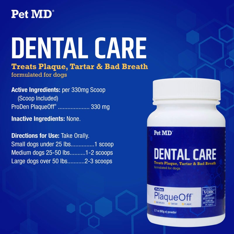 Pet MD Proden PlaqueOff Dog Teeth Cleaning Dental Care Powder - Oral Care Supplement for Dogs - Reduce Bad Breath, Tartar, & Plaque - 60g - Image 5