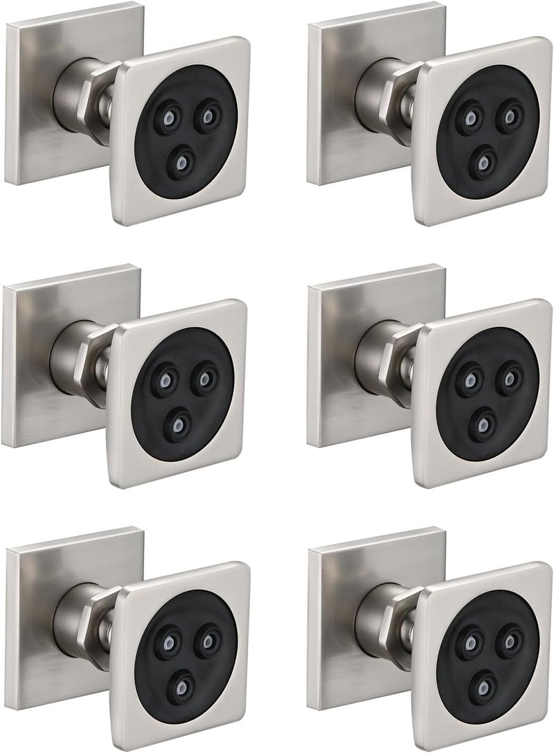 LOCALAND Solid Brass Shower Body Spray Jets, High Pressure Body Jets for Shower, Square Shower Massage Spray Jets, Upgrade Body Shower Jets, Wall Mount Spa Jets for Shower, 6PCS, Brushed Nickel - Image 1