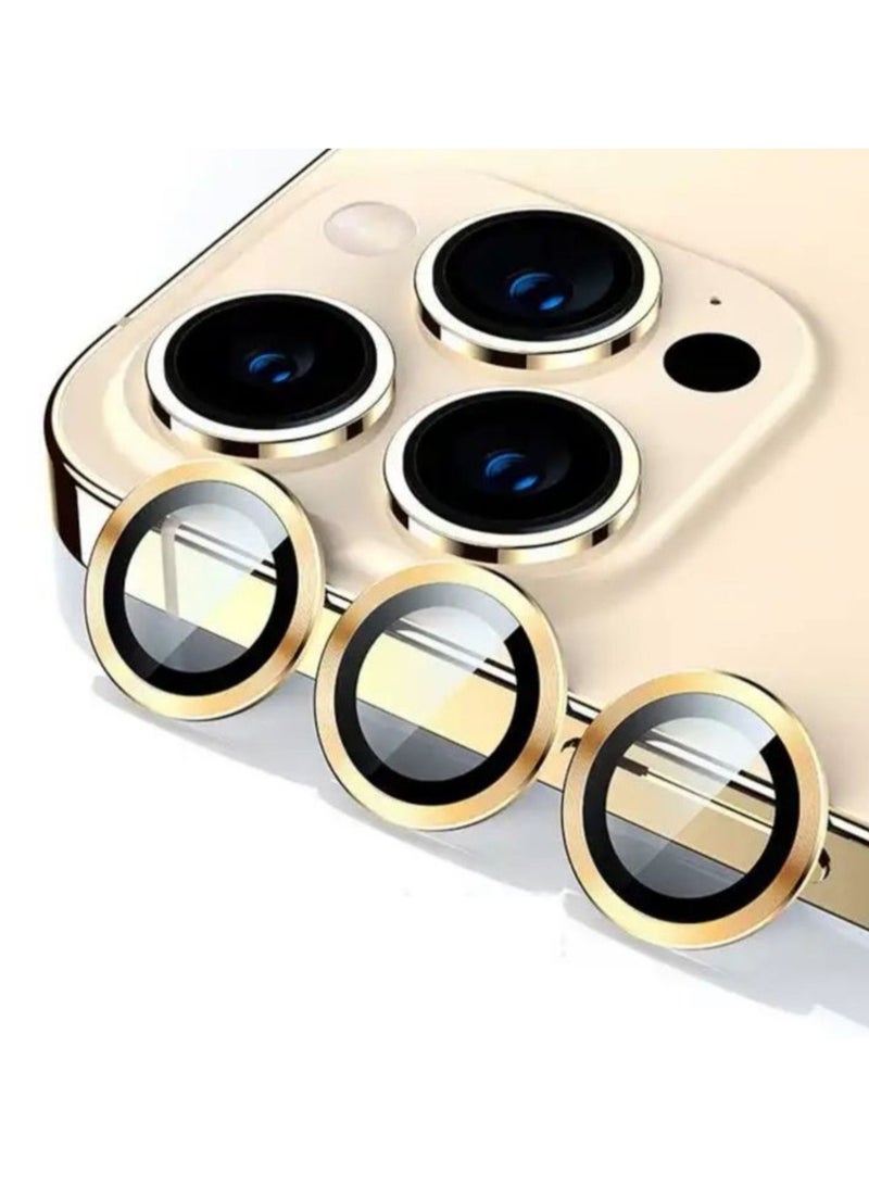 Anti-scratch Tempered Glass Camera Cover For iPhone13 Pro Max / 13 Pro (Gold)  - Image 1