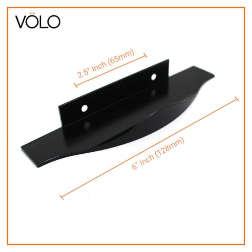 VOLO 6 Inch Aluminium Kitchen Profile Handle – Sleek and Durable Handle for Modern Kitchen Drawers, Cabinets, and Furniture Pulls (128mm) (2, Black) - Image 2