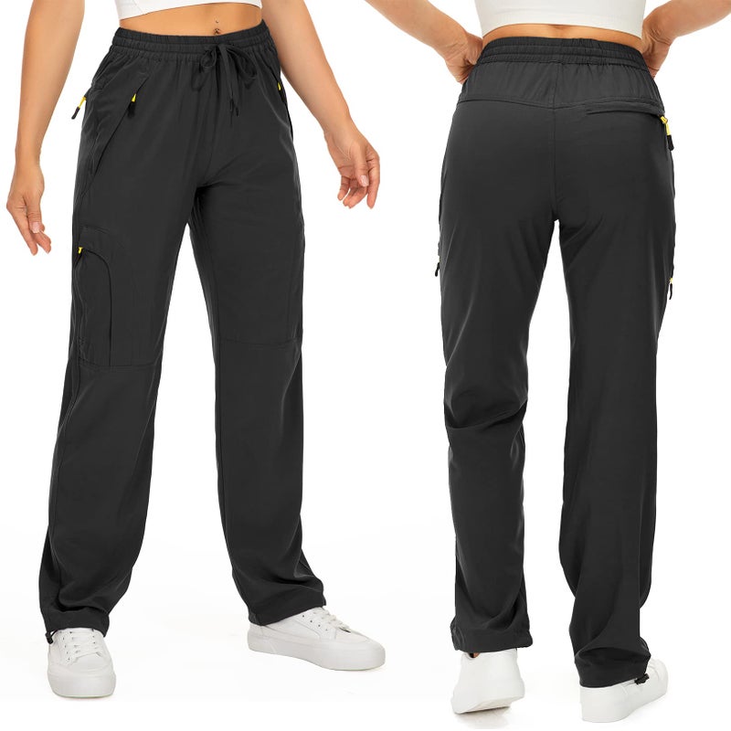 Toomett Women's Hiking Cargo Pants Quick Dry UPF50+ Outdoor Pants for Women Fishing Safari Travel Stretchy Pants with Pockets,6608,Black,XL - Image 2