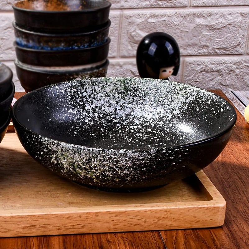 LMRLCS Large Pasta Bowls About 372 oz Ceramic Salad Bowls 8 Inch Serving Bowl Set of 4 Wide and Shallow Bowl Japanese Ramen Bowls for Soup Cereal Oatsl Fruit and Rice Microwave and Dishwasher Safe - Image 4
