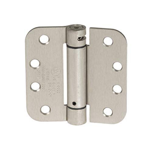 Ilyapa Self Closing Door Hinges, 2 Pack, Self Close, Satin Nickel Mortise Spring Hinge - 4 x 4 Inch for Doors with 5/8" Radius Corners - Image 1