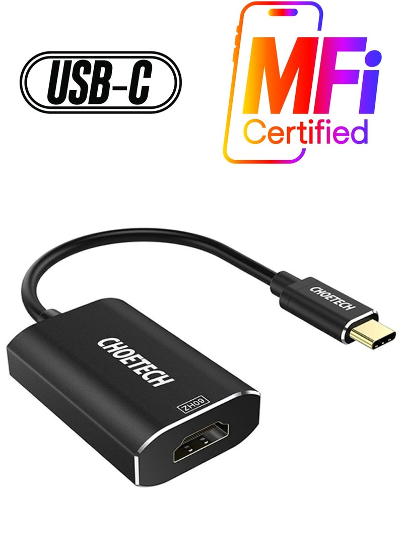 CHOETECH Usb C To HDMI Adapterx For 2017/ 2016 Macbook Pro Black - Image 1