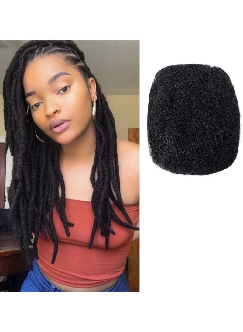 SOLARAE Afro Kinky Bulk Human Hair, 100% Natural Braiding Hair For Dreadlock Extensions, Repair Locs, Twist Braiding, Can Be Bleached And Dyed, 8 Inch Natural Black Bundles - Image 1