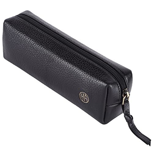 HAMMONDS FLYCATCHER Leather Utility Pouch - Multi-Use Genuine Leather Case for Pencils, Cosmetics, Stationery, Coins, Makeup Brushes - School & Office Organizer for Women & Men - Black - Image 5