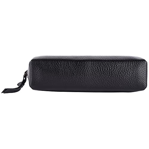 HAMMONDS FLYCATCHER Leather Utility Pouch - Multi-Use Genuine Leather Case for Pencils, Cosmetics, Stationery, Coins, Makeup Brushes - School & Office Organizer for Women & Men - Black - Image 4