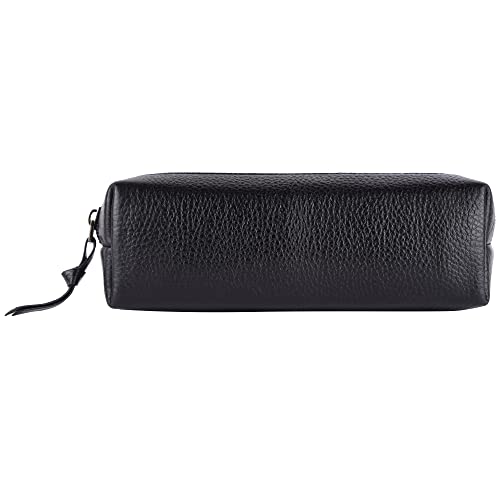 HAMMONDS FLYCATCHER Leather Utility Pouch - Multi-Use Genuine Leather Case for Pencils, Cosmetics, Stationery, Coins, Makeup Brushes - School & Office Organizer for Women & Men - Black - Image 3