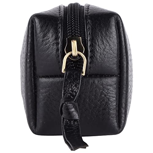 HAMMONDS FLYCATCHER Leather Utility Pouch - Multi-Use Genuine Leather Case for Pencils, Cosmetics, Stationery, Coins, Makeup Brushes - School & Office Organizer for Women & Men - Black - Image 2