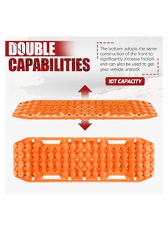 Generic Off-Road Board, Anti Sinking Plate Traction Boards with Jack Base, 1 Pair Recovery Tracks 4X4 car Truck Tire Traction Mat with Bag -Sand, Mud, Snow Ladder Ramps (Orange)  - Image 5