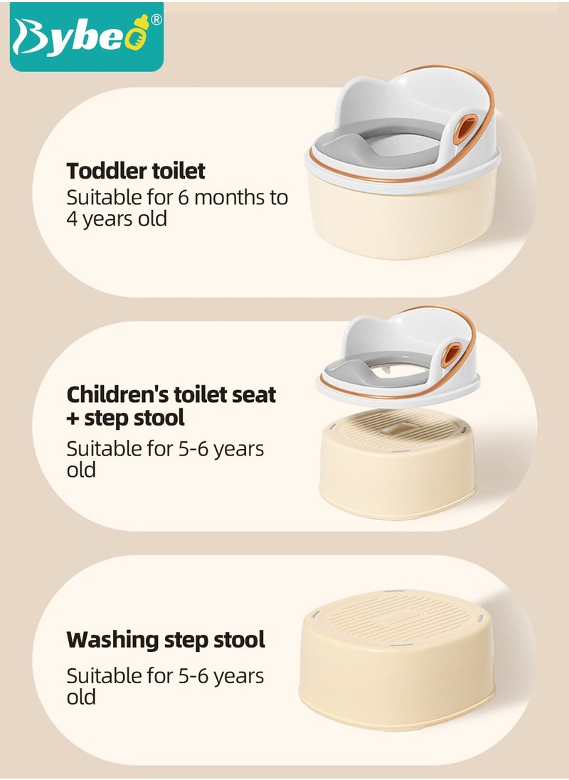 Bybeo 3-In-1 Multifunctional Potty Training Seat, Removable Design Toilet Train Seats, Potties Chair for Kids Toddlers Boys Girls, Portable Children Travel Toilets, with 100 Clean-Bag, Toilet-Brush  - Image 4