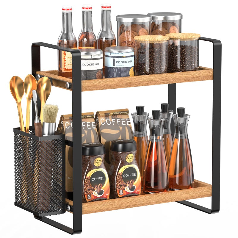 LEMIKKLE Coffee Bar Accessories and Coffee Mug Cup Holder kitchen organizers and storageSpice Rack Organizer for CountertopKitchenbasket