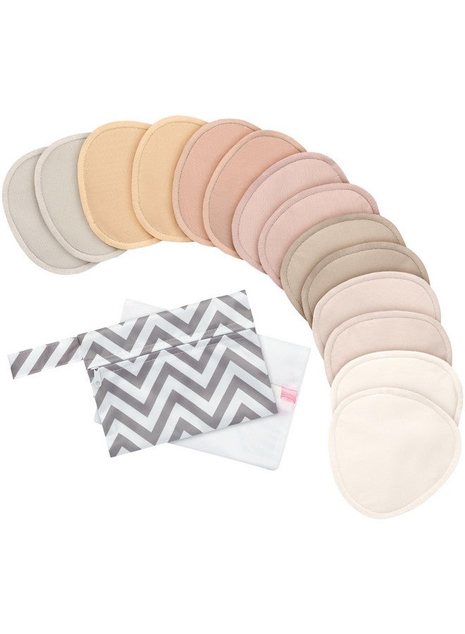 KeaBabies 14-Pack Organic Nursing Pads - Washable Breast Pads for Breastfeeding, Nursing Bra Nipple Pads for Breastfeeding, Pumping Bra Reusable Breast Pads, Maternity Breastfeeding Bra Pads (Neutrals, L 4.8") - Image 1