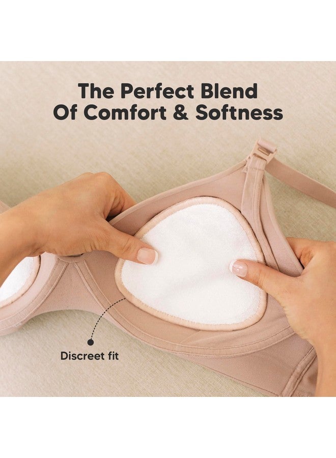 KeaBabies 14-Pack Organic Nursing Pads - Washable Breast Pads for Breastfeeding, Nursing Bra Nipple Pads for Breastfeeding, Pumping Bra Reusable Breast Pads, Maternity Breastfeeding Bra Pads (Neutrals, L 4.8") - Image 2
