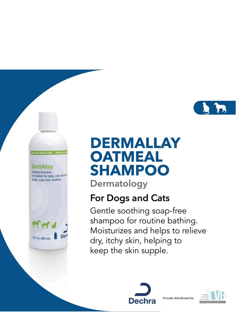 Dechra DermAllay Oatmeal Shampoo For Dogs, Cats and Horses 355 ML - Image 2