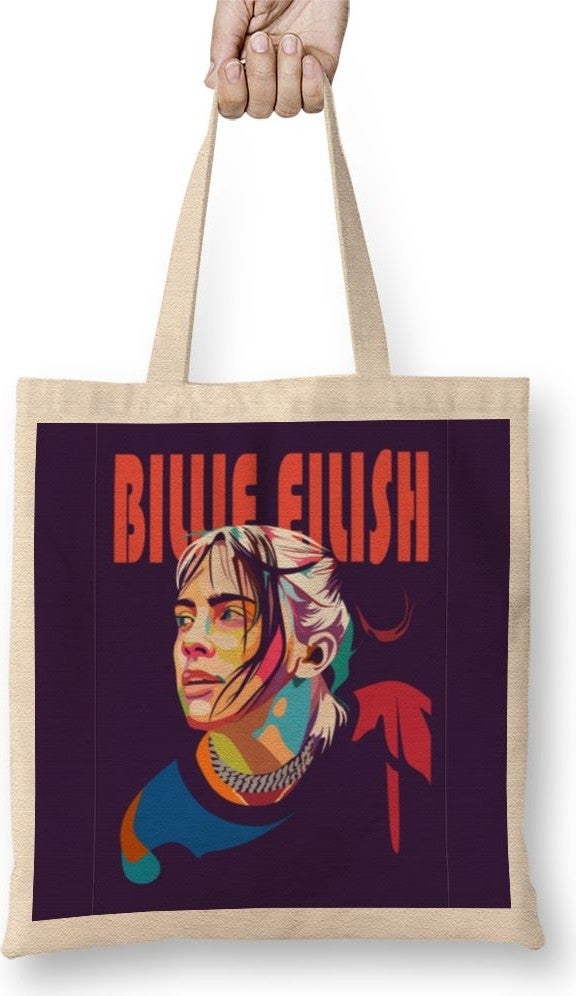 Baskı Dükkanı Print Shop Billie Eilish 02 Tote Bag Long Handle