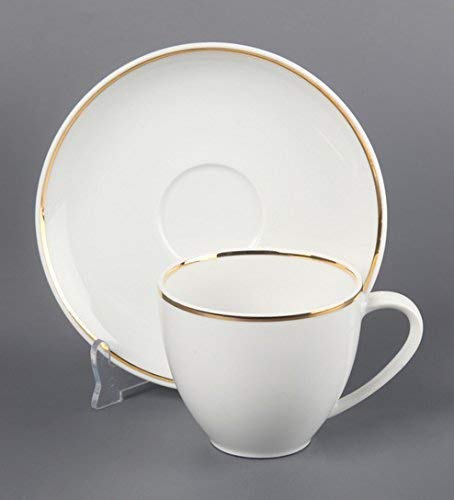 LVOOK White Dotted Classic Tea Cup Saucer Set, 12 Pcs - Image 2