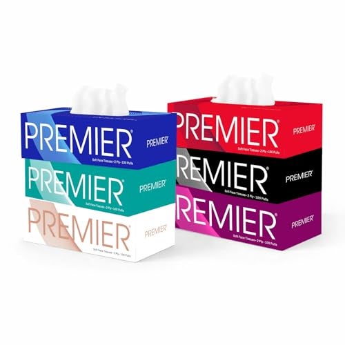 Premier Box Face Tissue Papers – 2-Ply, Ultra-Soft & Highly Absorbent Facial Tissues | 100 Pulls Per Box (Pack of 6) | Gentle on Skin, Ideal for Home, Office & Car Use - Image 1