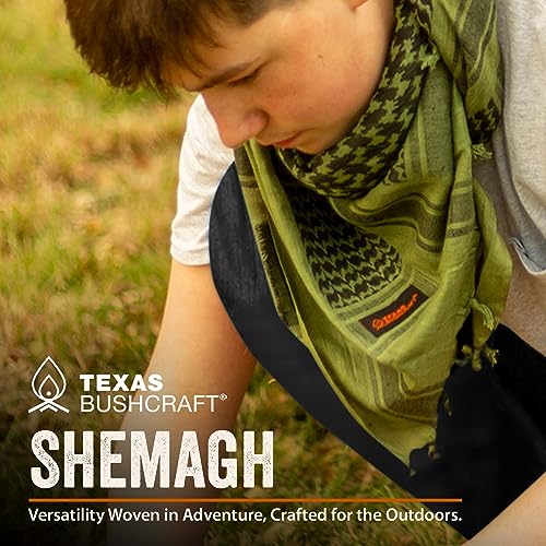 Texas Bushcraft Tactical Shemagh - Authentic Keffiyeh 100% Cotton for your Camping, Hiking and Backpacking Gear (Drab Green) - Image 2
