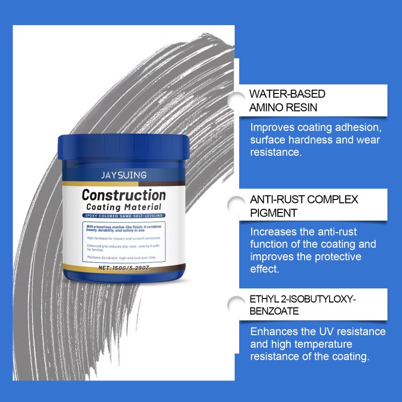 Jaysuing Gray Water-Based Epoxy Floor Paint Waterproof Coating Anti-Crack Anti-Wear Durable Long-Lasting Quick-Drying Paint - Image 5