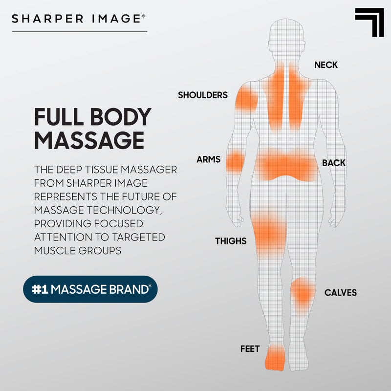 Sharper Image® Powerboost® Pro+ Hot & Cold Deep Tissue Massage Gun - 6 Speeds, 6 Attachments, 5-Hour Battery, Travel Case, Charging Base, Shoulder & Back Massager, Pain Relief Tool, FSA Eligible - Image 5