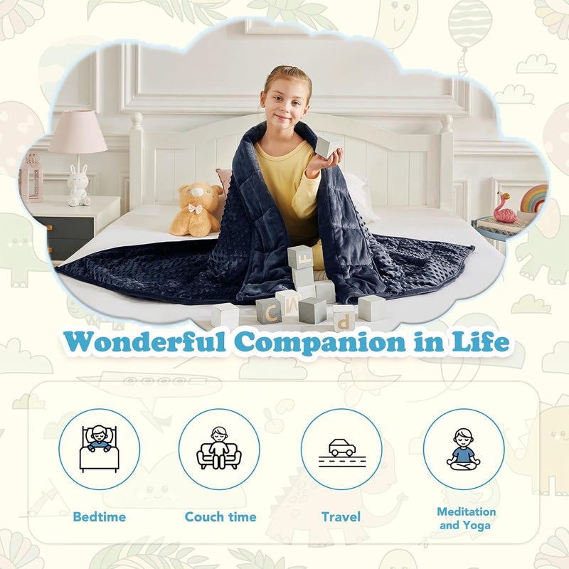 CuteKing Weighted Blanket - Weighted Blanket with Premium Glass Beads - Heavy Blanket Crystal Velvet for Comfortable Rest - Thick Blanket All Season (5lbs, 36"x48", Blue Bubble) - Image 4