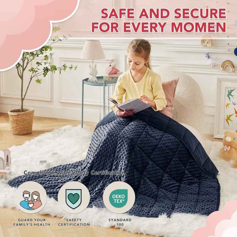 CuteKing Weighted Blanket - Weighted Blanket with Premium Glass Beads - Heavy Blanket Crystal Velvet for Comfortable Rest - Thick Blanket All Season (5lbs, 36"x48", Blue Bubble) - Image 2