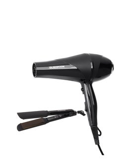 Olsenmark 2-in-1 Professional Hair Styling Kit Dryer, Straightener, 2 Speed and 3 Level PTC Heater, DC Motor