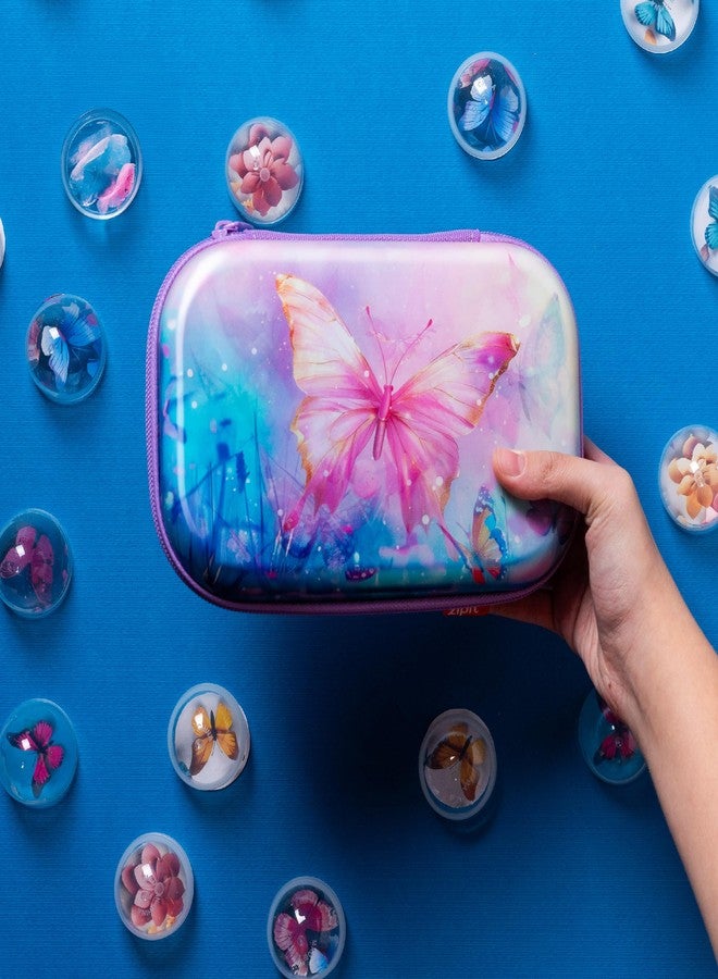 ZIPIT 3D Pencil Case for Girls, Lenticular Pencil Box for School, Large Capacity Stationery Organizer Box, Butterflies - Image 5