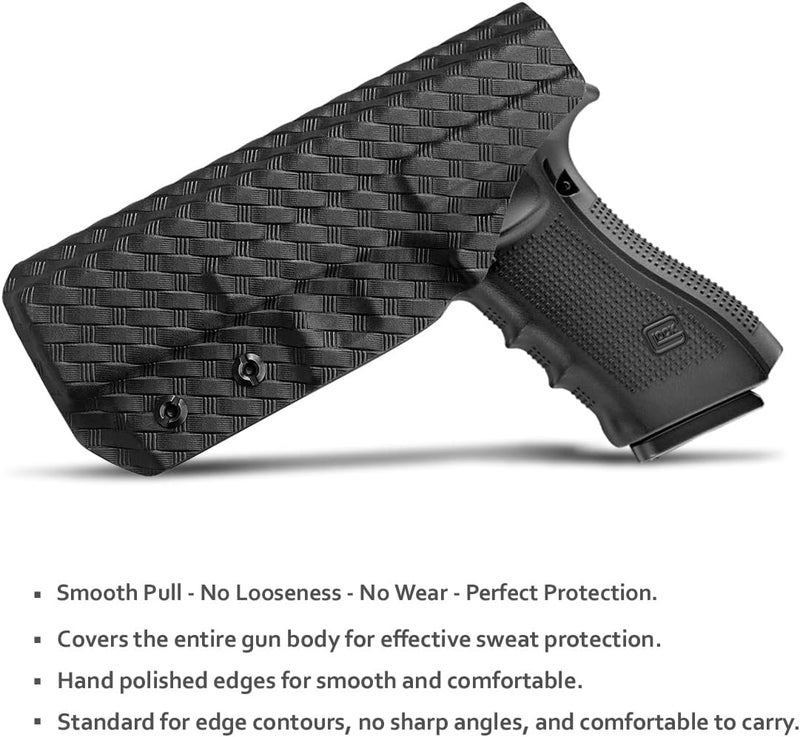 POLE.CRAFT IWB Kydex Holster Custom Fit: Glock 17 (Gen 1-5) / Glock 22 Glock 31 (Gen 3-4) Pistol - Inside Waistband Carry - Adj. Cant Retention - Cover Mag-Button - No Wear - No Jitter - Image 3