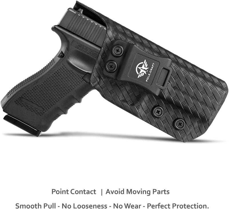 POLE.CRAFT IWB Kydex Holster Custom Fit: Glock 17 (Gen 1-5) / Glock 22 Glock 31 (Gen 3-4) Pistol - Inside Waistband Carry - Adj. Cant Retention - Cover Mag-Button - No Wear - No Jitter - Image 2