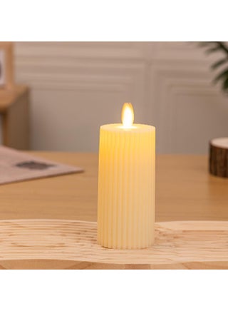 شموع بدون لهب، مجموعة من 3 شموع عمودية بدون لهب، شمعة مزيفة تعمل بالبطارية، شموع LED بدون لهب تتلألأ، تصميم أنيق بدون فتيل، مثالية لتزيين المنزل - view 5