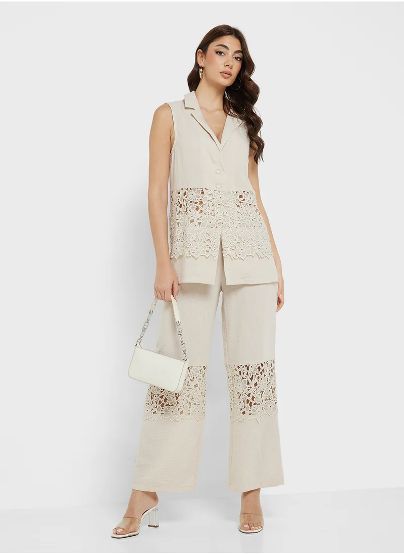 VERO MODA Vmamira Crochet Detail Pant
