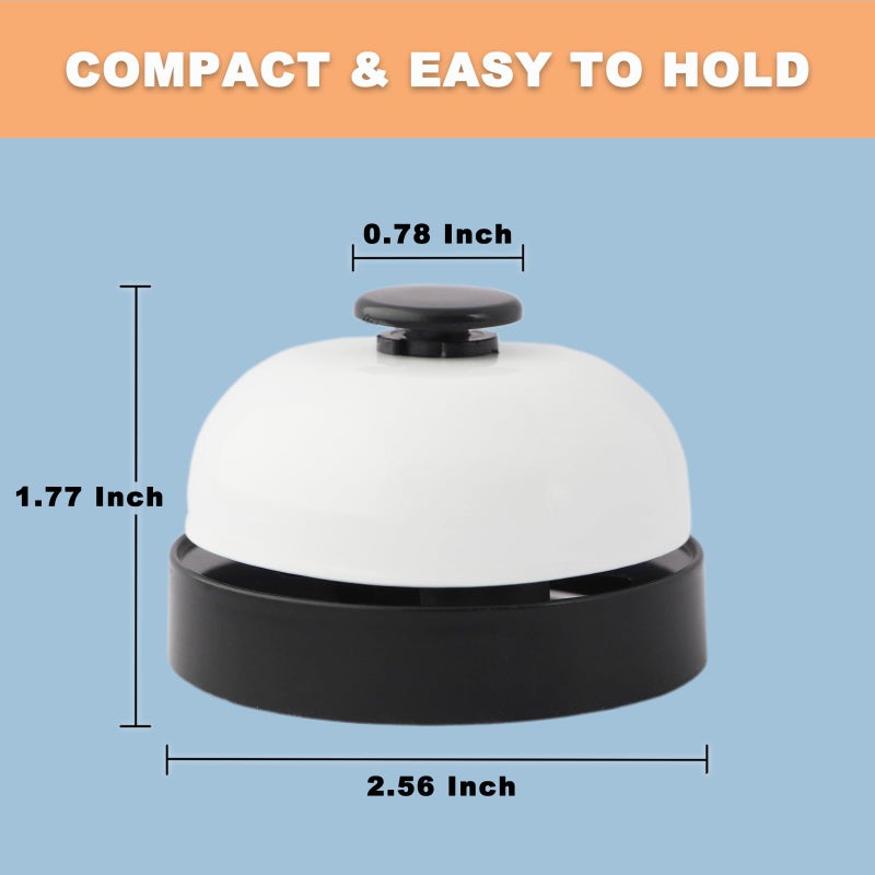 FASIUCHOI 2 PCS Small Call Bell, 2.56 Inch Service Bell, Ring Bell for Service, Dinner Bell, Counter Bell, Desk Bell for Trivia Games, Bells for Dog Training - Image 2