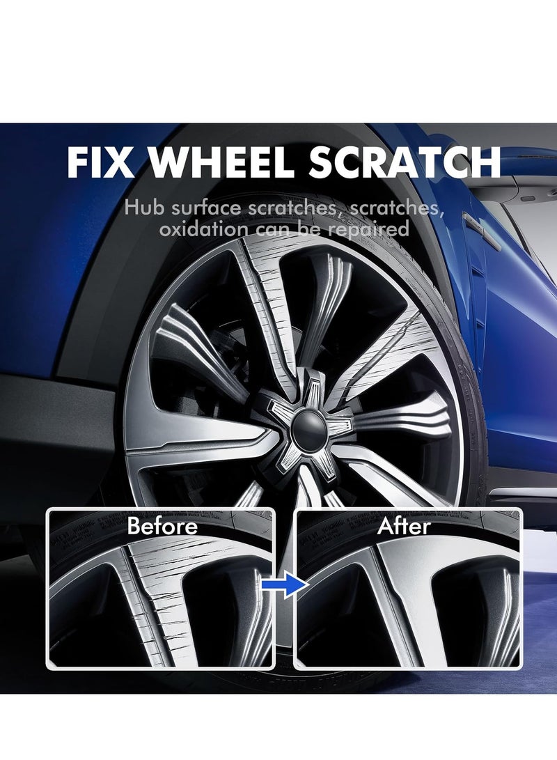 PaintLab Silver Rim Touch Up, Rim Repair Kit Curb Rash Repair Wheel Touch Up Paint Rim Scratch Repair Automotive Rim Hit Curb Damage Repair for Quickly Fix Rim Scratches, Chips and Surface Damage - Image 2