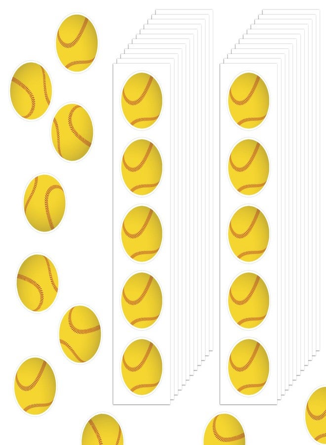 sodknow 120 Pcs Softball Stickers for Kids, 24 Sheets 1.18 Inch Round Vinyl Softball Reward Stickers for Water Bottles, Folders, Reward Charts, Planner, Team Treat Bags, Classroom and Party Favors - Image 1