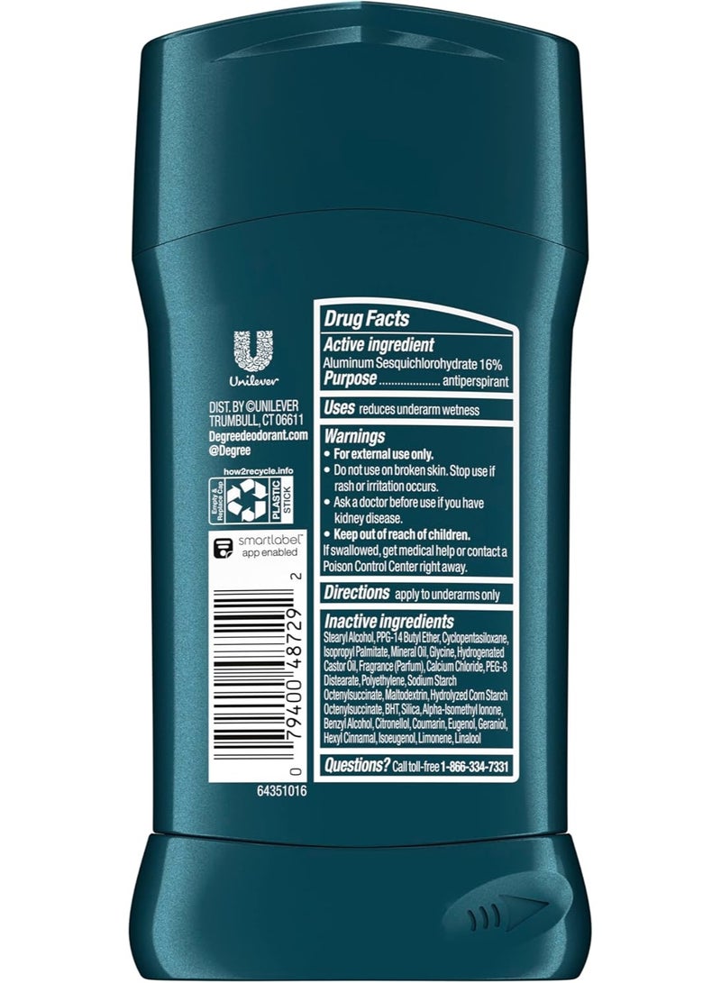Degree Antiperspirant Deodorant Nonstop 72-Hour Sweat and Odor Protection Antiperspirant For Men With Body Heat Activated Technology 76 gm - Image 5