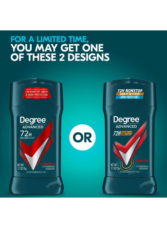 Degree Antiperspirant Deodorant Nonstop 72-Hour Sweat and Odor Protection Antiperspirant For Men With Body Heat Activated Technology 76 gm - Image 4
